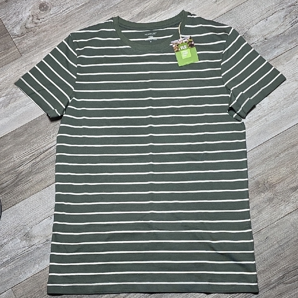 Manor | 100% Organic Cotton Striped Crewneck Tee Shirt *NWT Sz Md